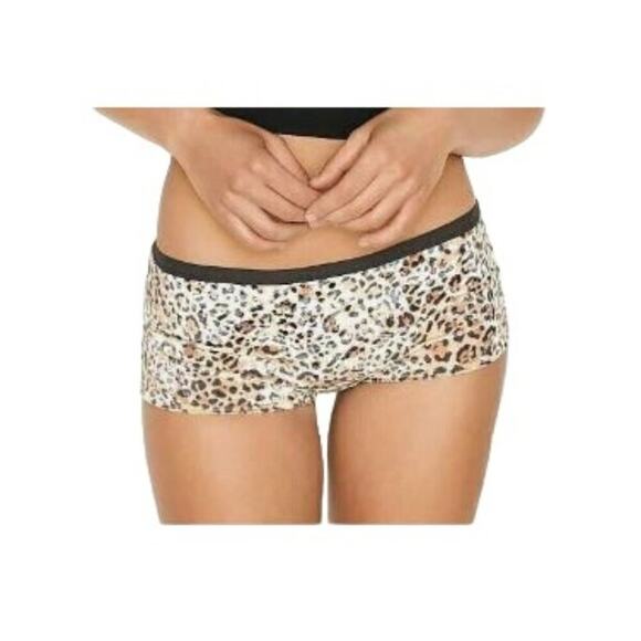 Victorias Secret SEXY Shortie Boy Shorts Panty Pantie Crushed Velvet Leopard XL - Picture 1 of 6